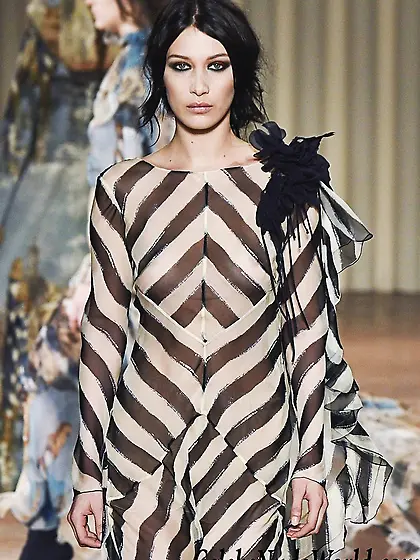 See Ball Hadid’s Nipples in a See Through Shirt on the