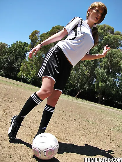 Red-haired soccer girl Faye Reagan gets humiliated and fucked wi