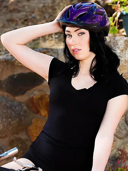 Porcelain skinned raven enjoys