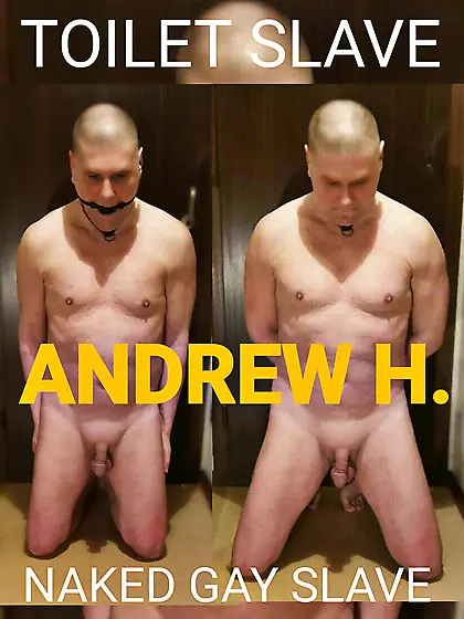 kneeling submissive slave pig Andrew exposed