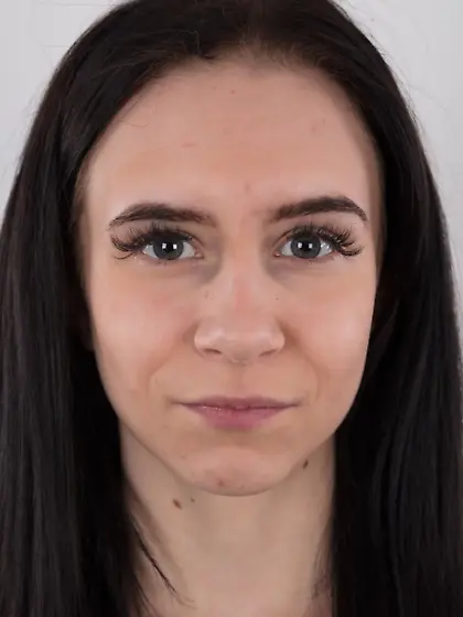 Pretty girl with sexy jeans on shows her tattoos and great pussy