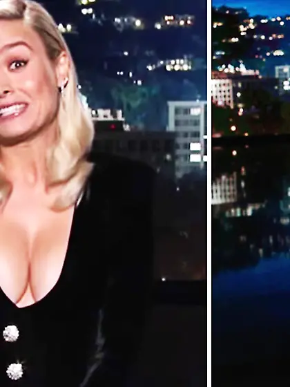Brie Larson in sexy black dress