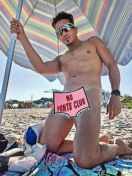 Men nude at the beach