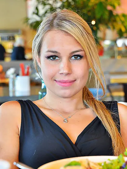 Horny blonde Kendall Kayden gets kinky in public by stripping he