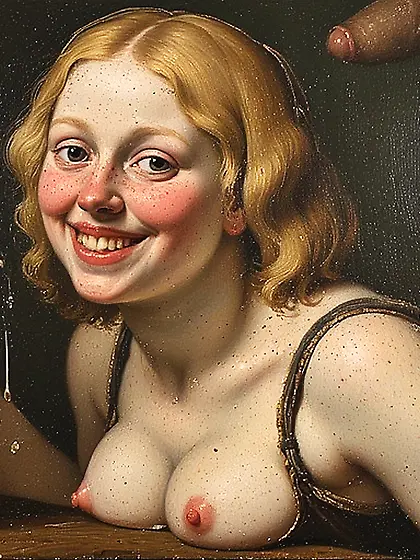 Young slut waitress.  Flemish school