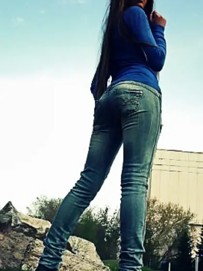 jeans and high heels