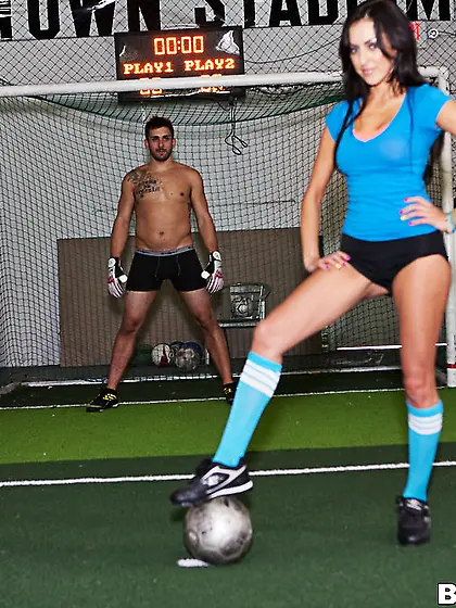 Breanne Benson takes her soccer outfit off and fucks with a hung