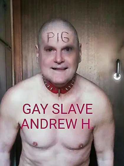 gay cum slave pig Andrew swallowing cocksucker