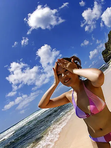 The half naked body of horny Asami Ogawa is covered into the gol