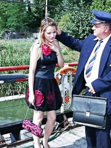 Fat old-man and teen hussy lick each other's assholes before hot