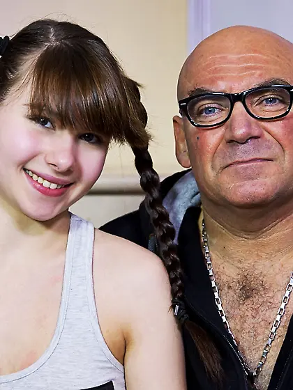 Pigtailed teen licked and dicked by older...