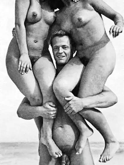 Strong guy bravely carries