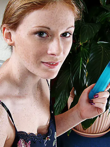 The redhead chick Allison Wyte gets multiple orgasms playing wit