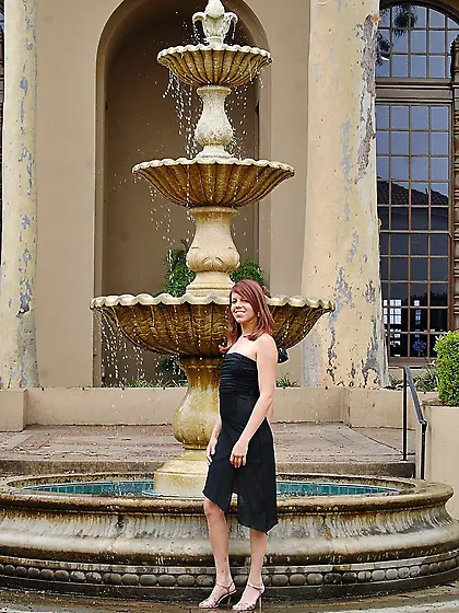 Blue eyed girl Annalina FTV gets nude in the back of a car and m