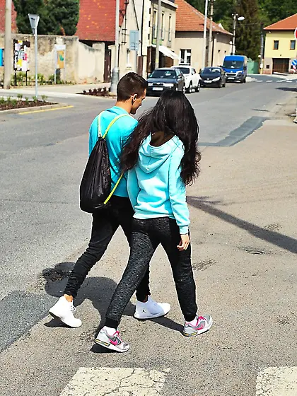 Black-haired cutie facialized after outdoor sex with BF in the f