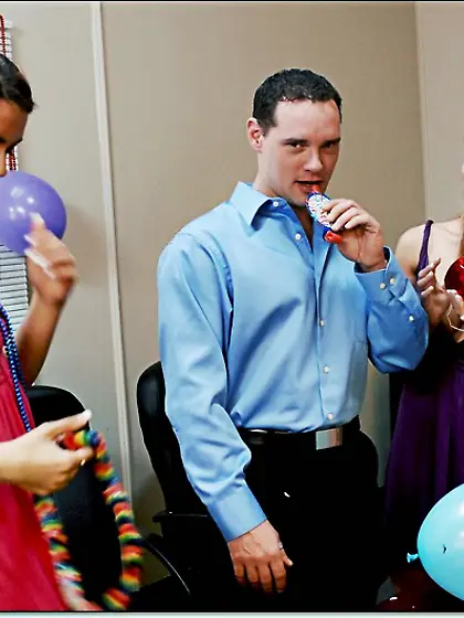 Big cock busty gangbang