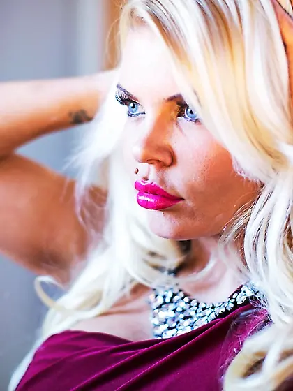 Lady large knockers white