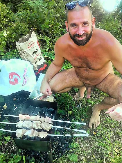 grilling naked