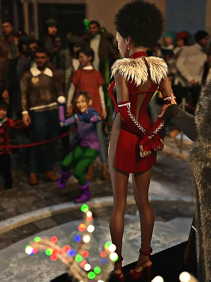 Black girl for sale at Christmas Slave Auction