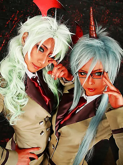 Scanty and Kneesocks cosplay