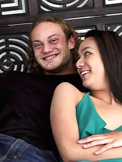 Surfer guy has sex with a lovely brunette...