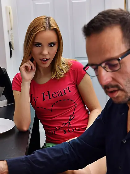 Teen loves big dick and huge MILF boobs 