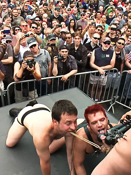 Crowd watches dudes dominated