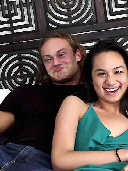 Brunette darling bangs handsome