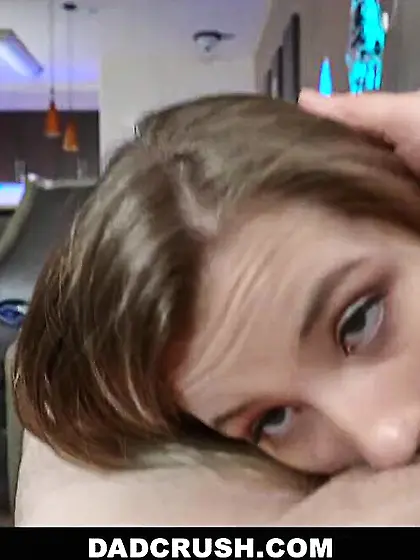 Pretty blonde pounded by dad and gets facial