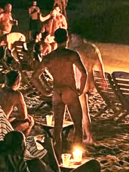 Men nude at the beach