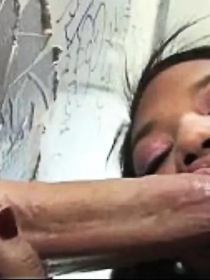 Ebony faces at the gloryhole