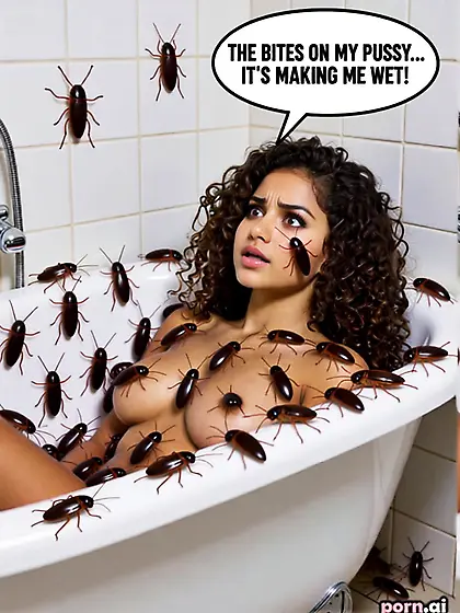 Alee gets taken in her tub.  BY ROACHES!!