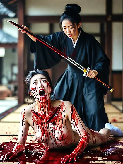Naked and Bloody Kunoichi Gore (AI)