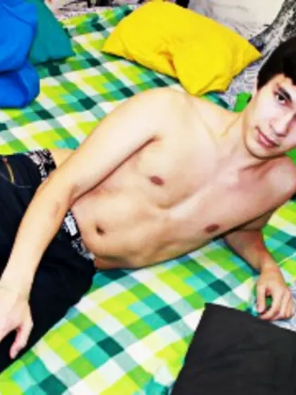 Brunette Young Man Simon Smoking.