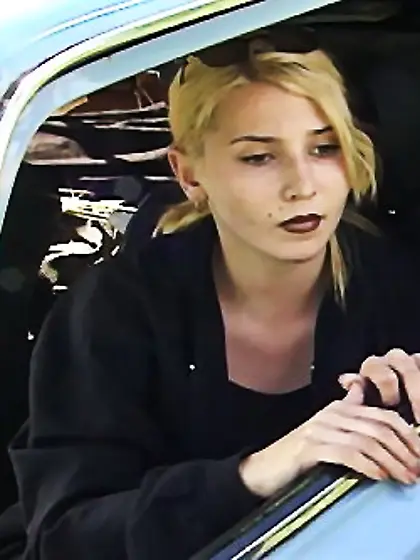 Lonely girls tied tree