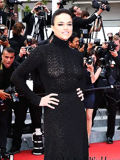 Michelle Rodriguez Wearing A See Through Dress At Cannes Film Fe