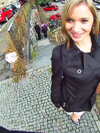 Lusty blonde black coat