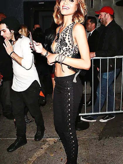 Lisa Bise Braless In See Through Top