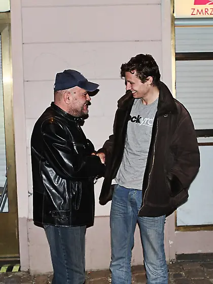 Guys meet street move