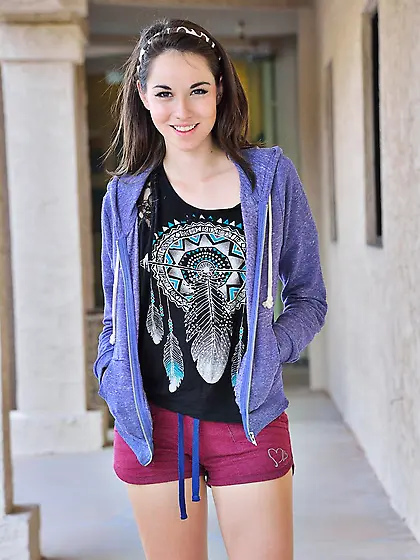 Emily Grey is a beautiful brunette teen chick and she is strippi