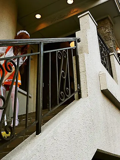 Lewd stockings doll Saori Harada is showing the white panty thon