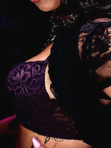 Whore in a black thong gets cunt creamed