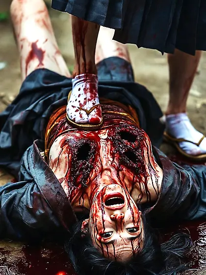 Dying Kunoichi Defeated by Tabi and Zori (AI)