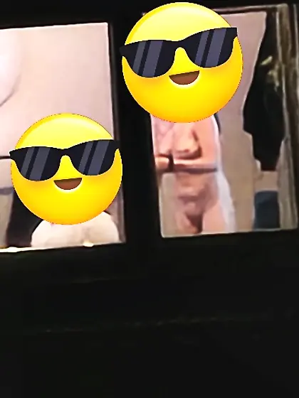 Old window peep pics---gal in her thongs