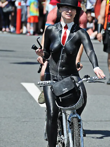 Festival nude cyclist