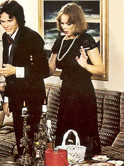 Hot blonde t-girl stockings