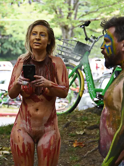 Festival nude cyclist