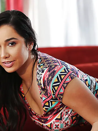 Brunette Karlee Grey blows mind with big natural boobs and bushy