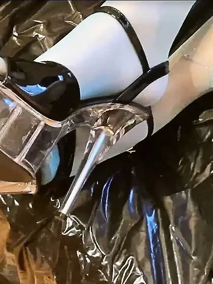 Clear Sandals, Turquoise Stockings