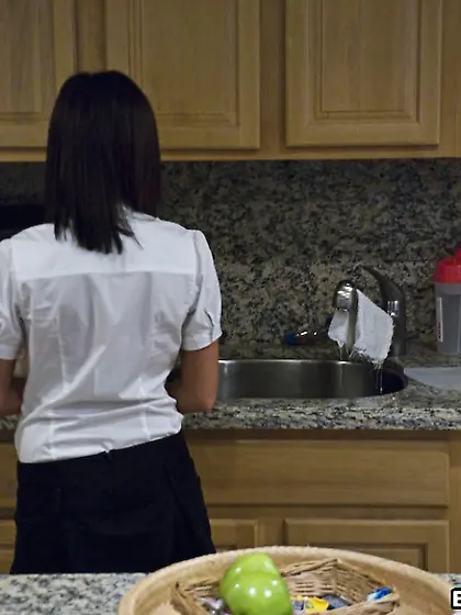 Brandi Belle takes her clothes off at her workplace and gives am